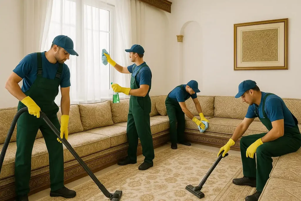 فريق محترف من شركة تنظيف مجالس سهم العرب في رأس الخيمة.